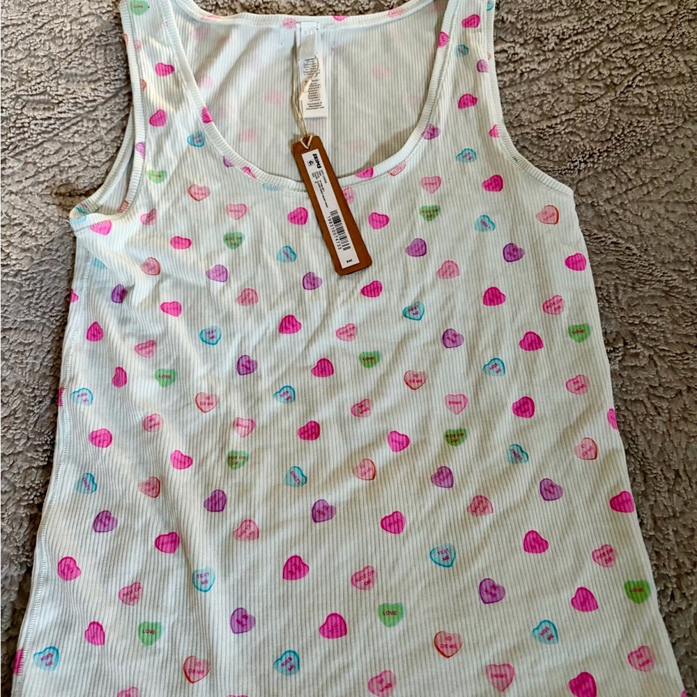SKIMS Candy Heart Print Ribbed Tank Top Medium